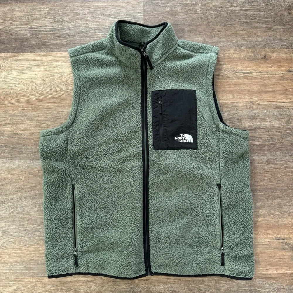 The‎ North Face North Peak Sherpa Fleece Vest Green Men's Sz XXL Gorp Outdoor